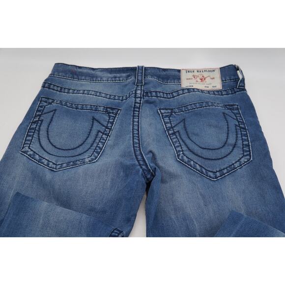 True Religion Jeans Mens 34x33 Geno Relaxed Slim Fit Dark Wash Stretch Denim - Picture 6 of 11